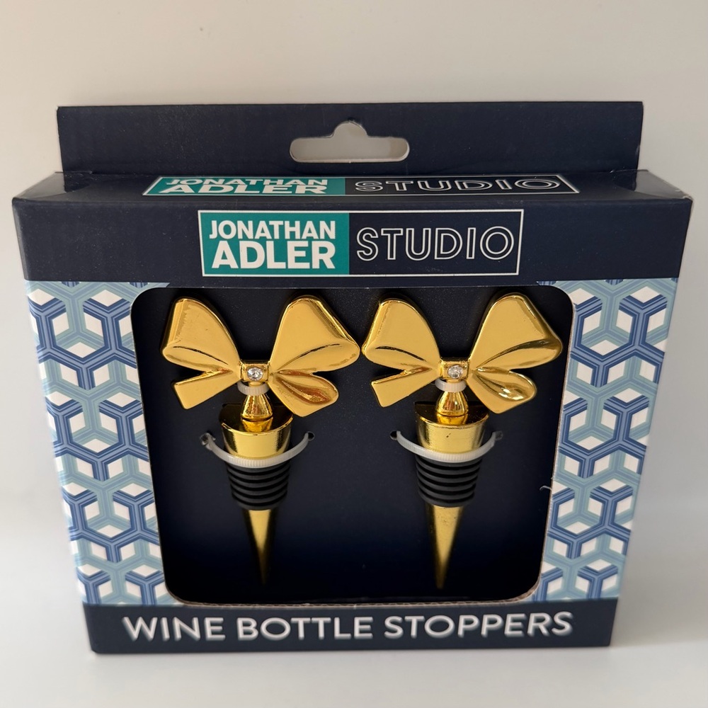 Jonathan Adler Gold Bow Wine Stoppers